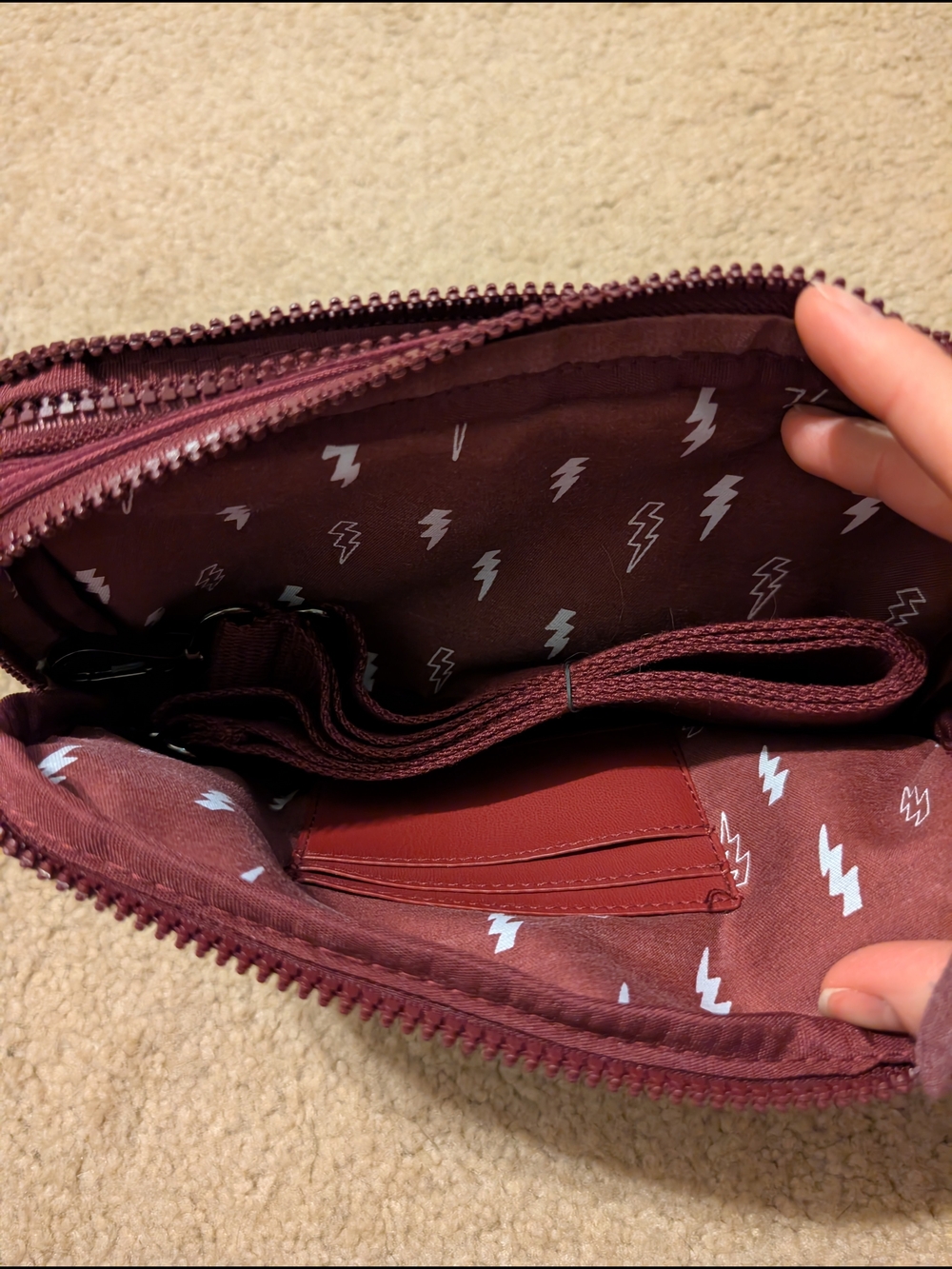 Floral Camera/Bag Strap in Navy with Pink & Peach Flowers - Picture 4 of 6